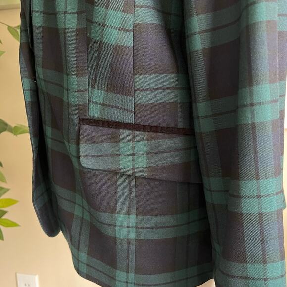 Talbots Womens Dashing Tartan Plaid Wool Blend Holiday Work Blazer Sz 14 - Picture 7 of 11